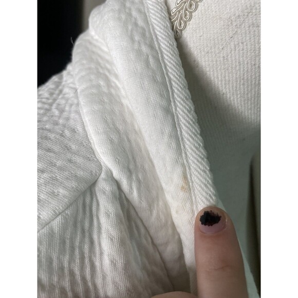 P. Jamas Womens short white textured bathrobe size large a13 - Picture 6 of 11